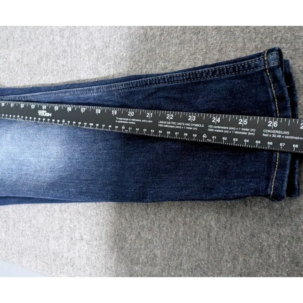 Old Navy Rockstar Super Skinny Jeans Womens 6 Short Mid Rise Dark Blue Denim
